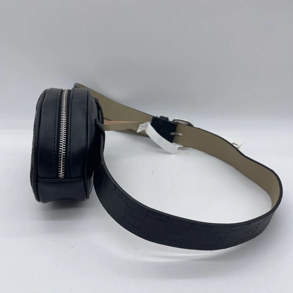 Steve‎ Madden Size 1X Monogram Belt Bag Balck SM83470P Quilted Block Pattern